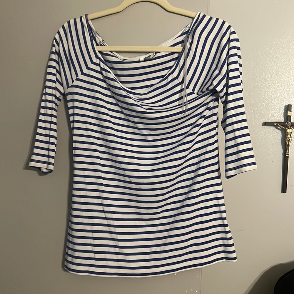 Old Navy Striped Boat Neck 3/4 Sleeve